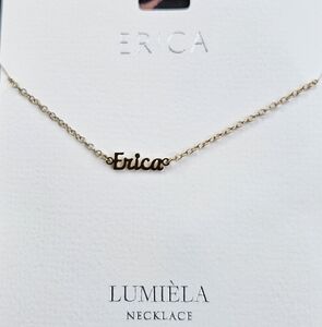 🌸 ERICA Script Name Chain Goldtone Necklace 🌸